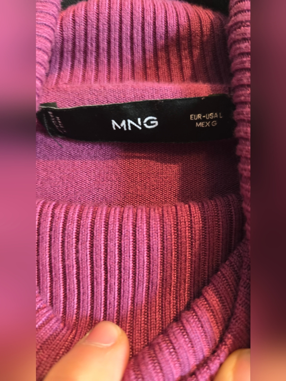 Mango Turtleneck Sweater Burgundy Long Sleeve Size - Picture 4 of 6